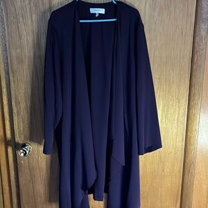 Jones Studio women 3X over coat with pockets purple polyester